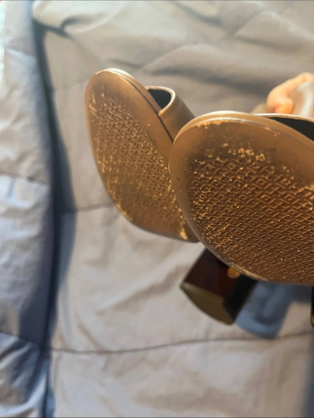 Tory Burch Cognac Brown Leather Peep-Toe Slingback Mules